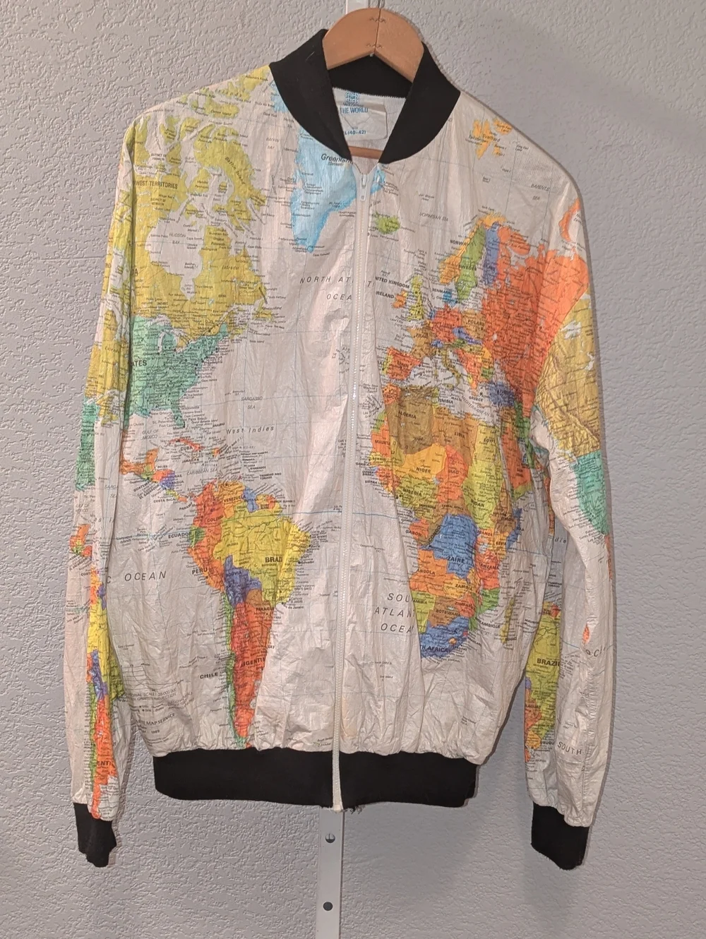 Vintage 1989 “Wearin’ the World“ Kurt Cobain Tyvek Atlas World Map Jacket